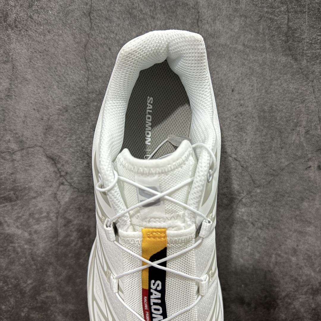 图片[8]-【S版纯原】SALOMON XT-6 萨洛蒙潮流越野机能户外功能鞋 白色412529 全新版本出货 好货不怕晚 品质 细节 材料都是肉眼可以见！ 售前售后也是其它工厂无法匹敌！ 纯原外贸平台特供订单 耗时半年巨作 全套原纸板楦头开发 原厂特供网布配套加持 确保原汁原味 完美呈现版型 原档数据独家私模五层组合大底 原装Ortholite轻量化鞋垫 中底布带钢印编号 原厂TPU锁扣 进口港宝加持 后跟自然饱满 还原公司包裹性 鞋面以“锯齿”状的包裹系统呈现 在基色底之下加入了各种色点缀 将公司的最新技术和时尚前卫的造型融入耐用的长跑款式中 鞋面由 TPU 薄膜制成 并焊接在高耐磨网眼上 使其既时尚又坚固 由 ACS底盘支撑 可增强稳定性和支撑力 以及由橡胶凸耳 Contragrip外底覆盖的 EVA 缓冲中底 旨在应对崎岖的地形 鞋舌上的彩色Salomon 标签、Quicklace 系统以及鞋头、鞋舌和鞋跟上的附加品牌使细节更加完美 让穿着者可以轻松驾驭户外与通勤下的任何运动生活场景 无缝鞋身户外随意纵横 颜值与脚感兼备 出街通勤 绝对非常吸睛 你值得拥有 尺码：36 36.5 37.5 38 38.5 39 40 40.5 41 42 42.5 43 44 44.5 45-选品中心