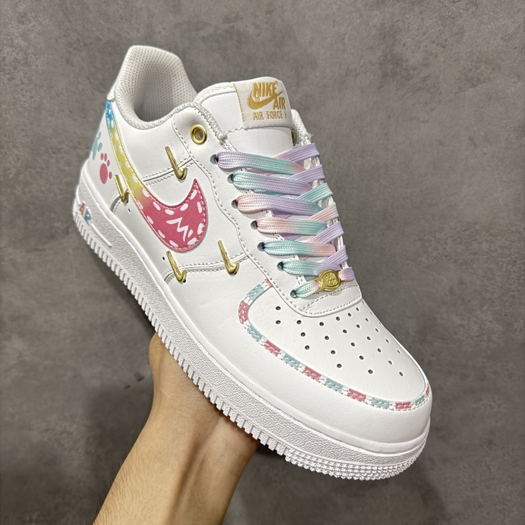 【纯原】Nike Air Force 1 Low’07 四勾彩虹蛋糕 空军一号低帮休闲板鞋 定制皮料 定