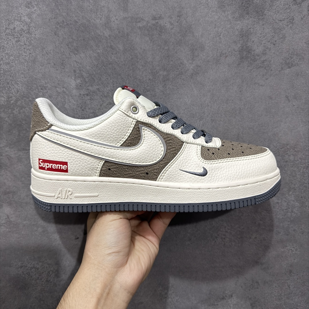Nike Air Force 1'07 Low Supreme联名 米灰帆布 空军一号低帮休闲板鞋 XX