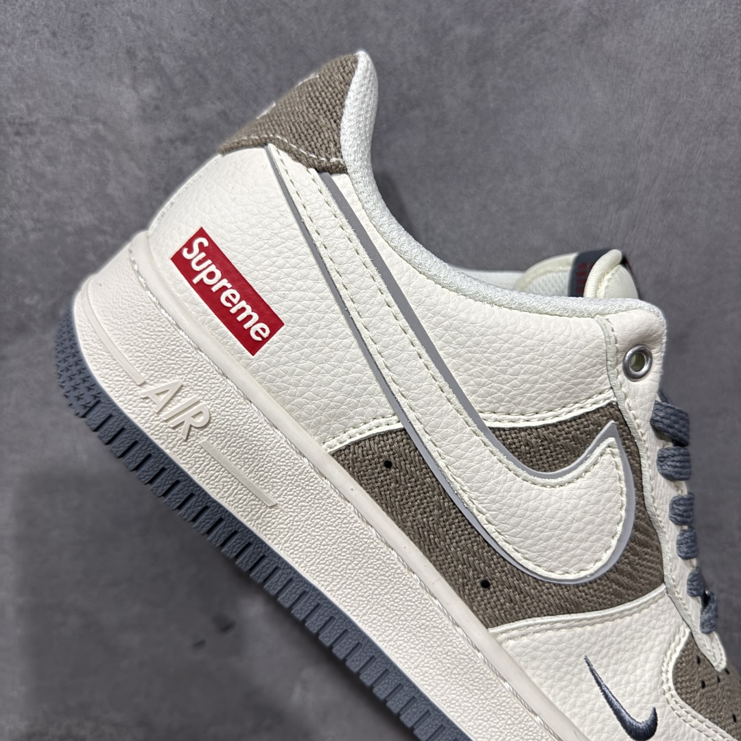 Nike Air Force 1'07 Low Supreme联名 米灰帆布 空军一号低帮休闲板鞋 XX