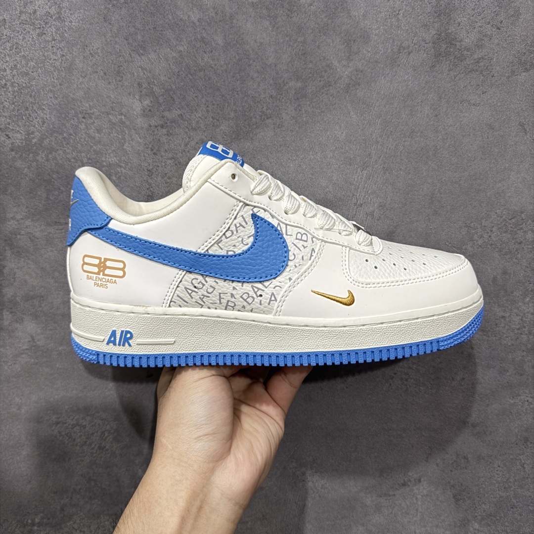 【纯原】Nike Air Force 1'07 Low 巴黎世家联名 白蓝金 空军一号低帮休闲板鞋 YF