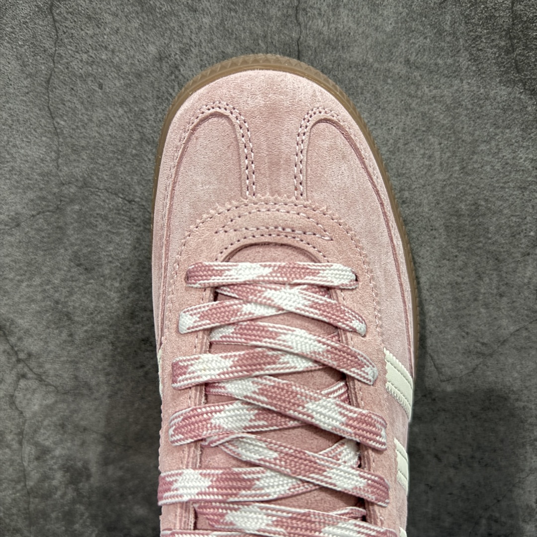 【纯原】Adidas Handball Spezial 阿迪达斯经典款牛皮复古休闲板鞋 粉白生胶 KJ6