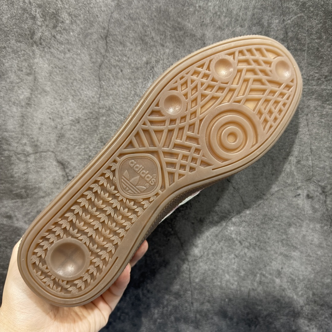 【纯原】Adidas Handball Spezial 阿迪达斯经典款牛皮复古休闲板鞋 粉白生胶 KJ6