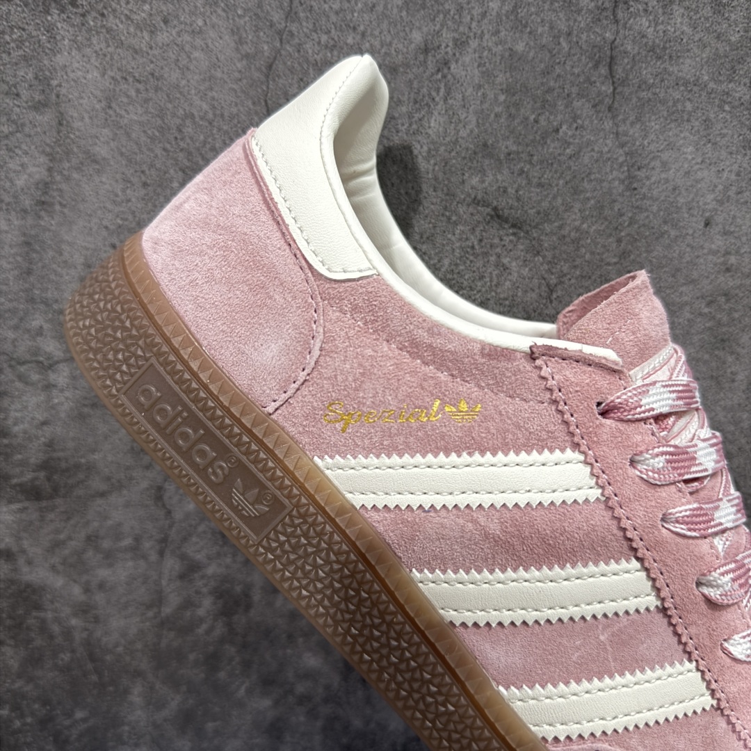 【纯原】Adidas Handball Spezial 阿迪达斯经典款牛皮复古休闲板鞋 粉白生胶 KJ6