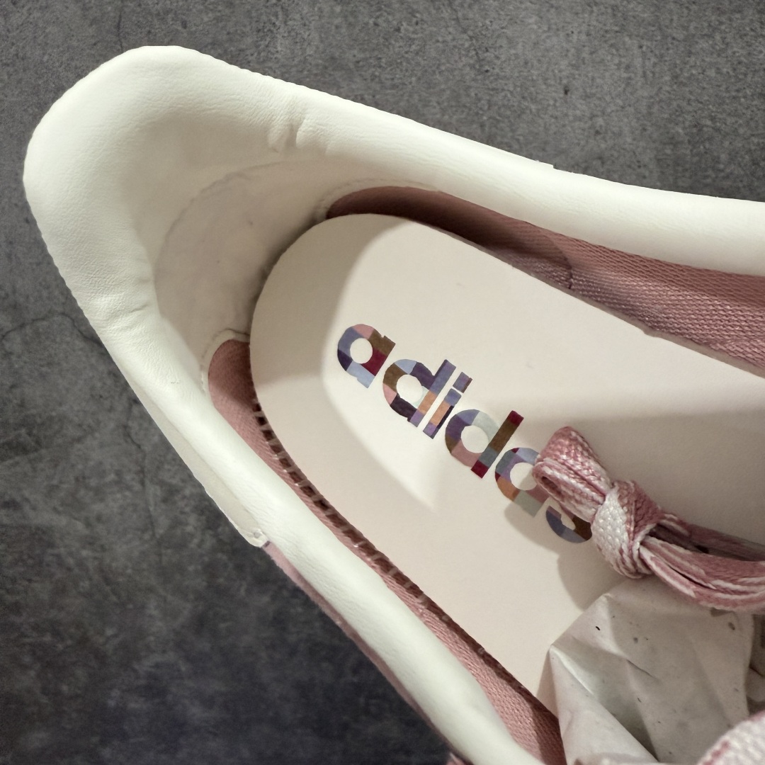 图片[8]-【XC纯原版】Adidas Handball Spezial 阿迪达斯经典款牛皮复古休闲板鞋 粉白生胶 KJ6305 原厂原档案开发出品 皮料切割干净无任何毛边 鞋型细节完美 超高清洁度 原材料打 市场第一梯队版本 尺码：35 36 36.5 37 38 38.5 39 40-选品中心