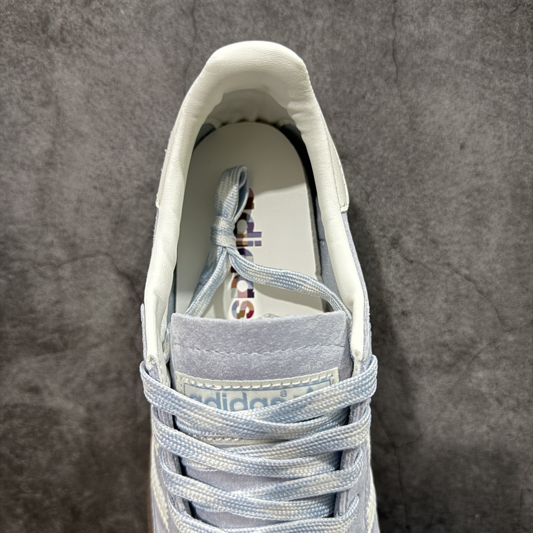 【纯原】Adidas Handball Spezial 阿迪达斯经典款牛皮复古休闲板鞋 蓝白生胶 KI5