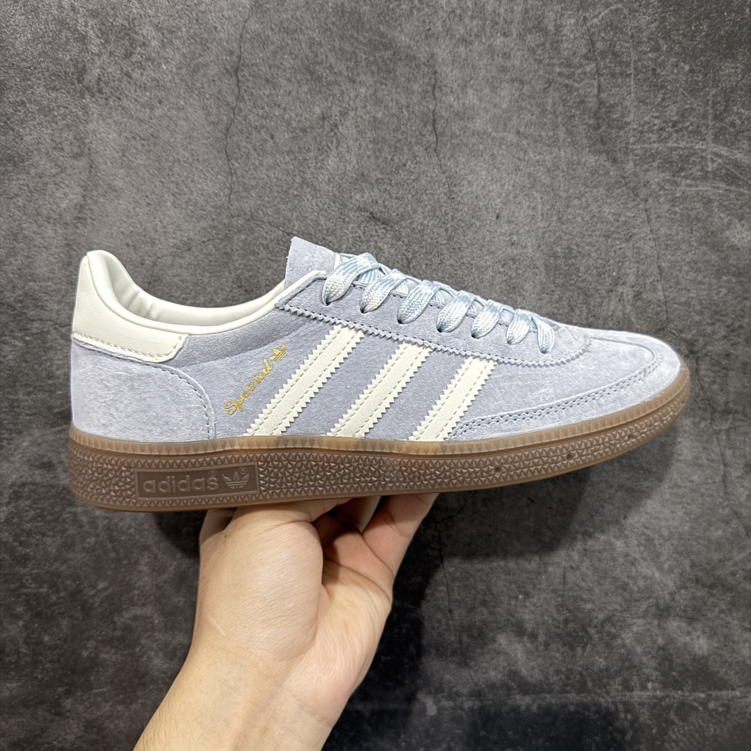 【纯原】Adidas Handball Spezial 阿迪达斯经典款牛皮复古休闲板鞋 蓝白生胶 KI5