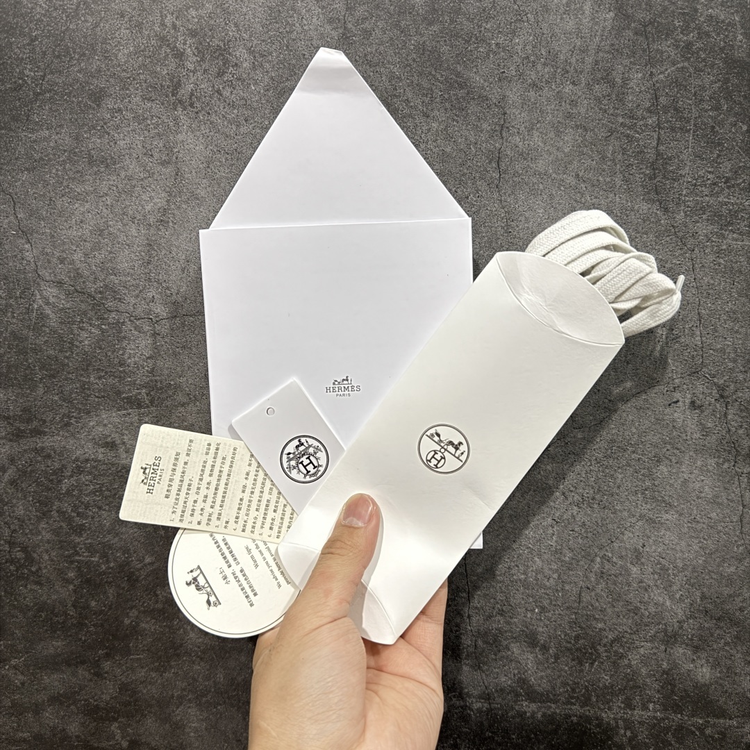【纯原】HERMES爱马仕 Jet 皮革 圆头系带 德训鞋 低帮 生活休闲鞋米白灰色佛山知名大厂出品 情
