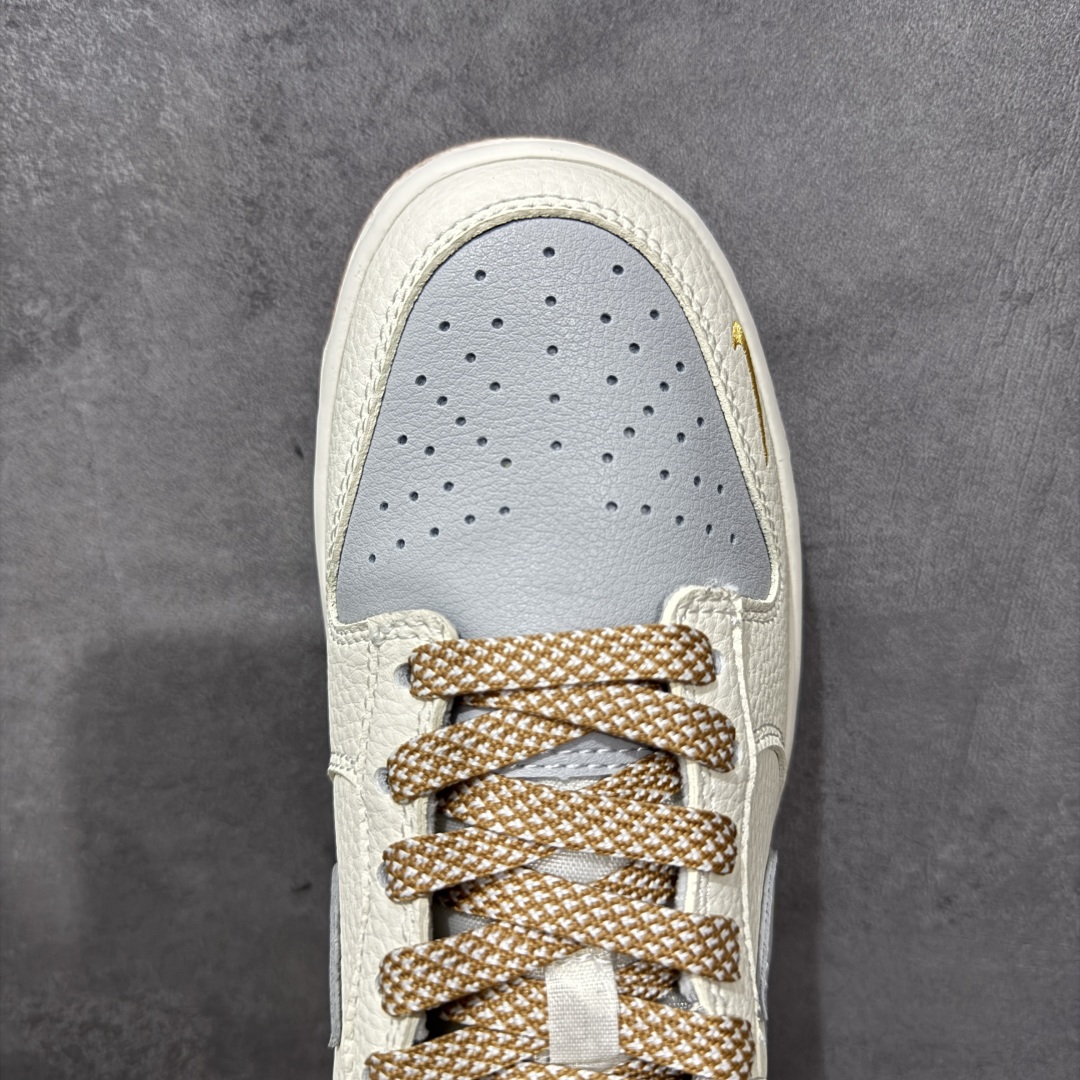 图片[5]-【定制版】Success x Nike Dunk SB Low Succ x 耐克 SB 低帮 联名米灰黄 鞋身整体以灰色皮革打造，搭配米白色框架覆盖层，使鞋款十分百搭，鞋舌绣标上以Swoosh Logo呈现，鞋身两侧Swoosh Logo采用灰色点缀，后跟装饰片使用灰色制作，鞋舌是网眼布材料，增强了透气性，鞋头处迷你Swoosh Logo黄色呈现，后跟印有Success字样，彰显联名身份；最后以米白色中底搭配黄色橡胶外底完善整体设计收尾。 货号：LW1818-122 尺码：36 36.5 37.5 38 38.5 39 40 40.5 41 42 42.5 43 44 44.5 45 编码：HXSB330340-选品中心