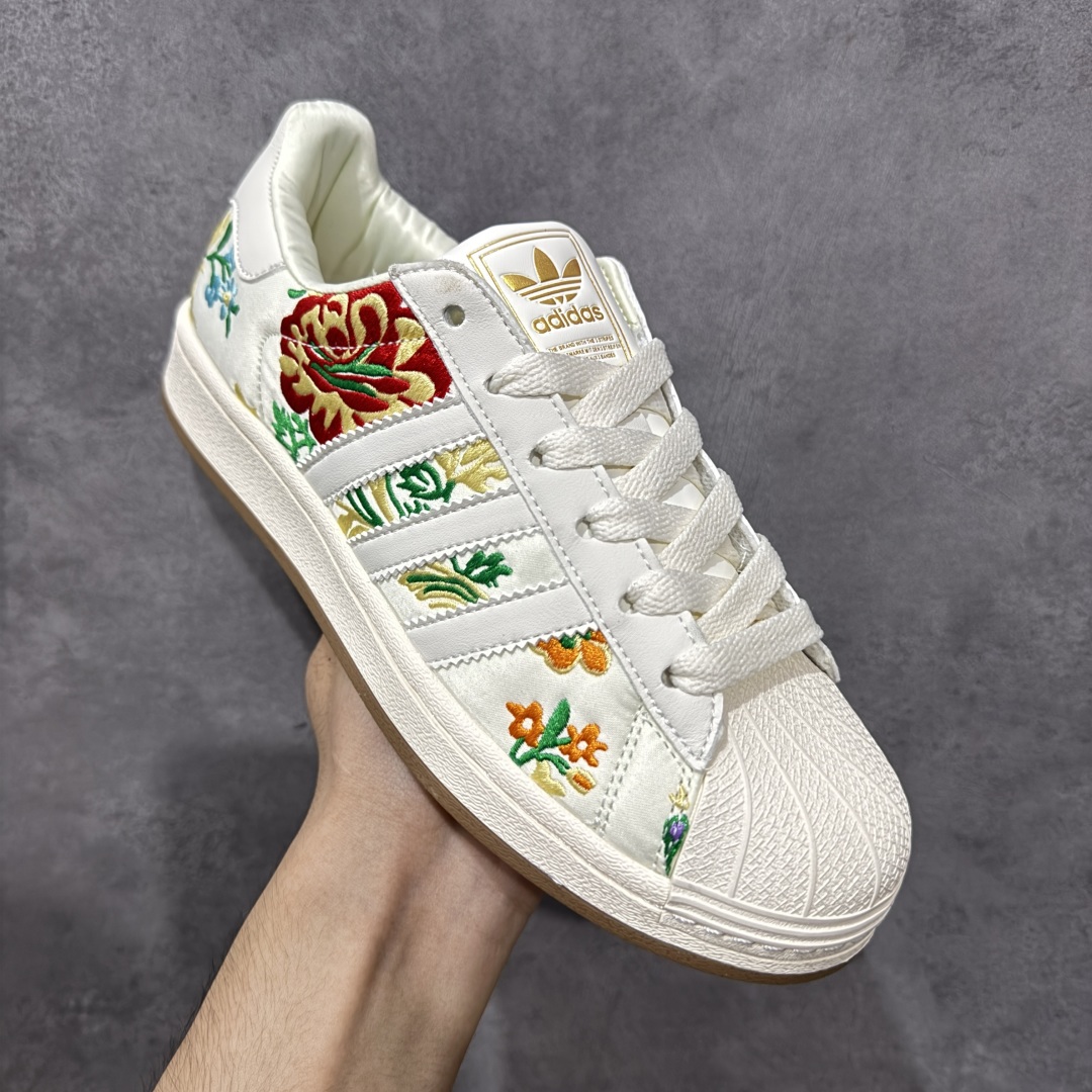 【纯原】Adidas Originals Superstar II 花卉图案贝壳头休闲板鞋 独家控货 平