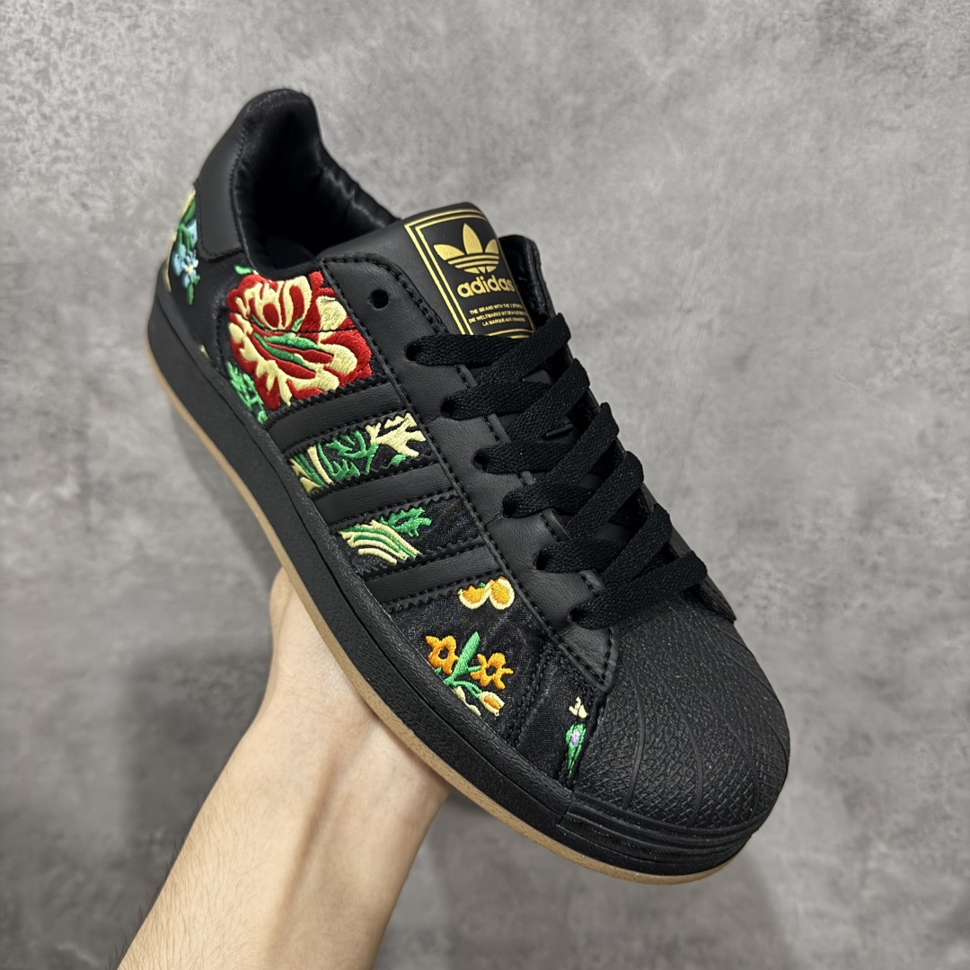 【纯原】Adidas Originals Superstar II 花卉图案贝壳头休闲板鞋 平台正单 全
