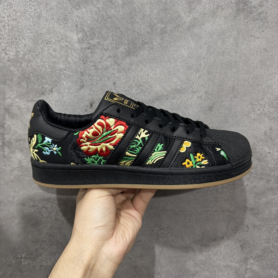 【纯原】Adidas Originals Superstar II 花卉图案贝壳头休闲板鞋 平台正单 全