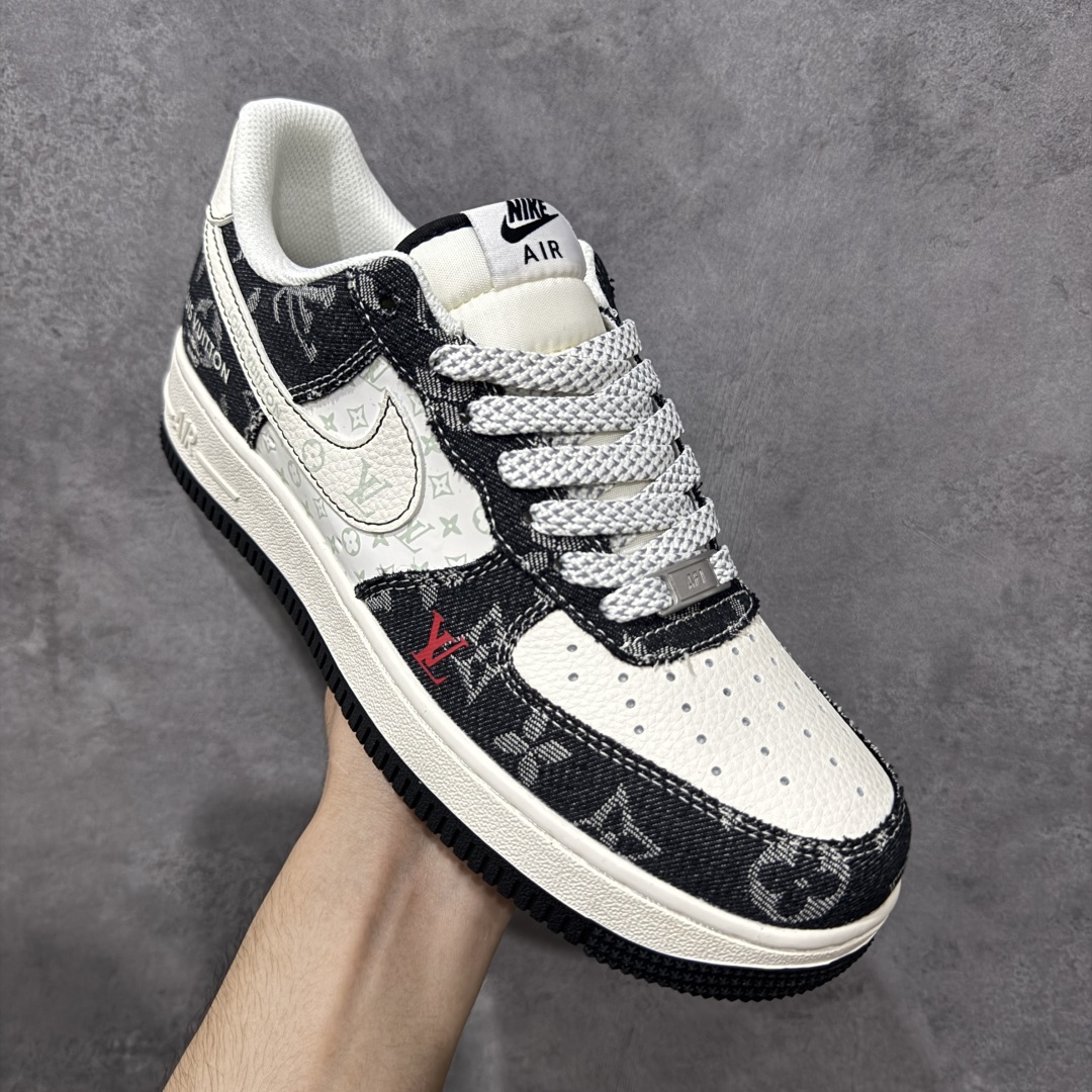 图片[3]-【定制版】Nike Air Force 1\’07 Low LV联名 牛仔米黑缝线 空军一号低帮休闲板鞋  #原楦头原纸板 原装鞋盒 定制五金配件 内置全掌气垫 原厂鞋底 货号：MZ9588-815  尺码：36 36.5 37.5 38 38.5 39 40 40.5 41 42 42.5 43 44 44.5 45-选品中心