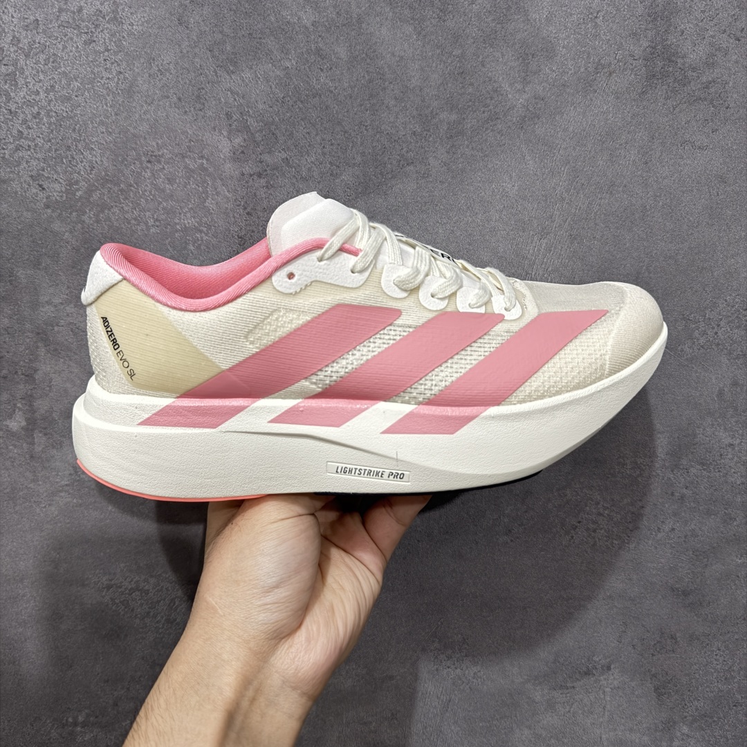 【公司级】Ad Adizero Evo SL 轻盈跑鞋 耐磨减震专业跑步鞋 冲向目标,一路向前,不断挑战和突破自我 无论是平时训练还是马拉松,让这款adidas跑步鞋伴你畅快开跑 兼具舒适性和结构感,搭载Lightstrike科技,为步伐注入活力 货号:JS4459 尺码:36 36.5 37 38 38.5 39 40 40.5 41 42 42.5 43 44 44.5 45 编码:FSB220230-选品中心