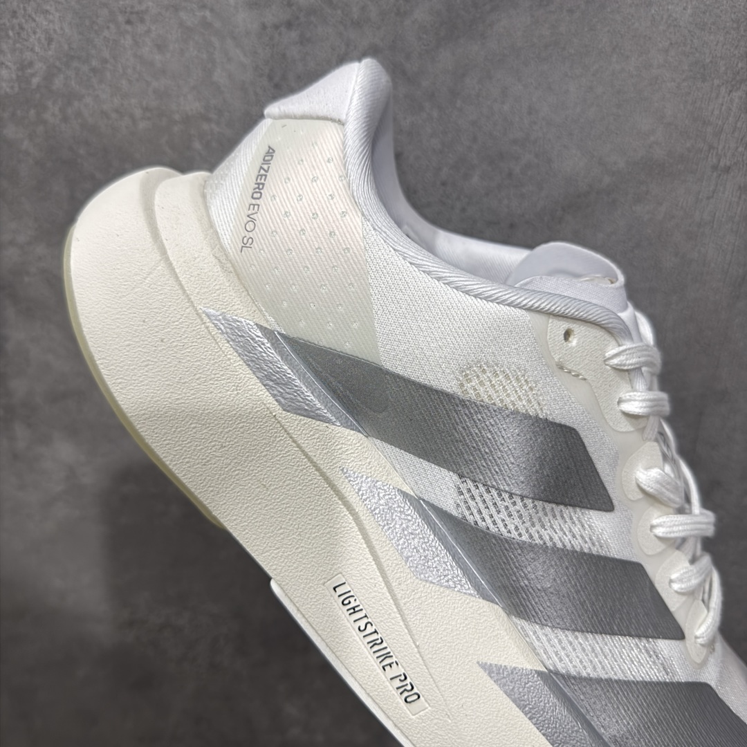 图片[7]-【公司级】Ad Adizero Evo SL 轻盈跑鞋 耐磨减震专业跑步鞋 冲向目标，一路向前，不断挑战和突破自我 无论是平时训练还是马拉松，让这款adidas跑步鞋伴你畅快开跑 兼具舒适性和结构感，搭载Lightstrike科技，为步伐注入活力 货号：JR6207 尺码：36 36.5 37 38 38.5 39 40 40.5 41 42 42.5 43 44 44.5 45 46 编码：FSB220230-选品中心