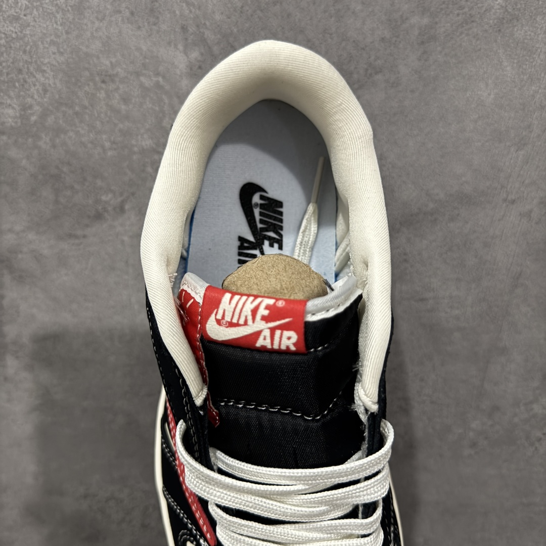 图片[8]-【定制版】Travis Scott x Fragment Design x Air Jordan 1 Low OG SP AJ1 乔1 芬迪联名 猫眼红勾 低帮文化休闲板鞋  #多方联名合作融合了Travis Scott 独特的音乐风格，藤原浩个性的设计风格以及Jordan品牌的经典元素 使其成为一双具有独特身份和价值的鞋子 清新而立体的外观加上联名标识更突出了其独特身份 这种配色方案显示出活力和时尚感 在视觉上引人注目 鞋身的质感和细腻的细节处理使其显得高端而格调十足 这款“倒钩”联名是设计与创意完美结合 融合多方的个性风格是一款备受瞩目的潮流鞋款 货号：XS2025-078  尺码：36 36.5 37.5 38 38.5 39 40 40.5 41 42 42.5 43 44 44.5 45-选品中心