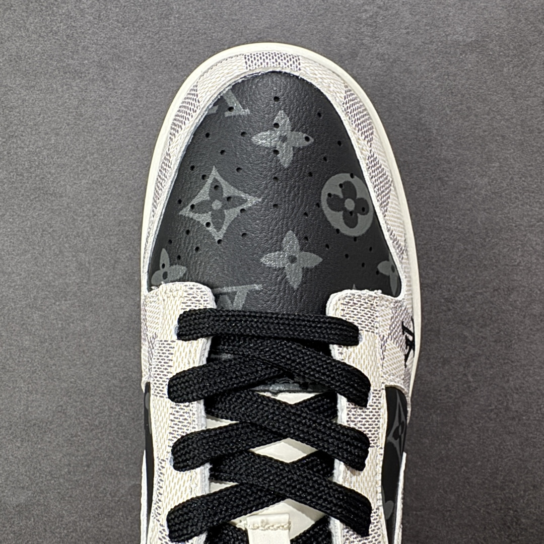 【纯原】Nike SB Dunk Low“LV联名——格纹雾灰” 高端定制 低帮休闲板鞋 定制鞋盒 大厂