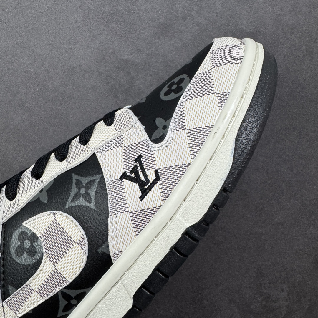 【纯原】Nike SB Dunk Low“LV联名——格纹雾灰” 高端定制 低帮休闲板鞋 定制鞋盒 大厂