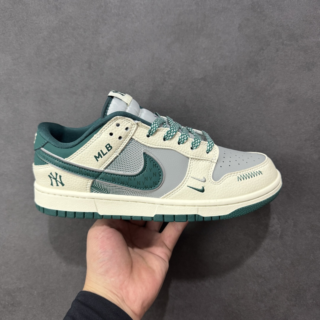 【纯原】Nike SB Dunk Low “MLB联名——米灰绿小双勾” 高端定制 低帮休闲板鞋 定制鞋