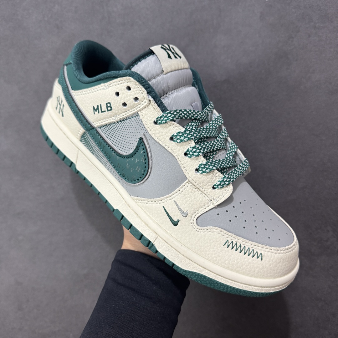 【纯原】Nike SB Dunk Low “MLB联名——米灰绿小双勾” 高端定制 低帮休闲板鞋 定制鞋