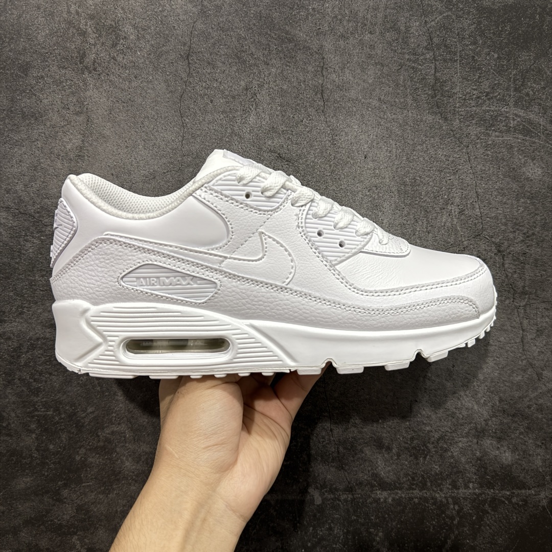 【纯原】Nike Air Max 90 Leather 舒适时尚减震耐磨透气 低帮 气垫 休闲跑步鞋 男