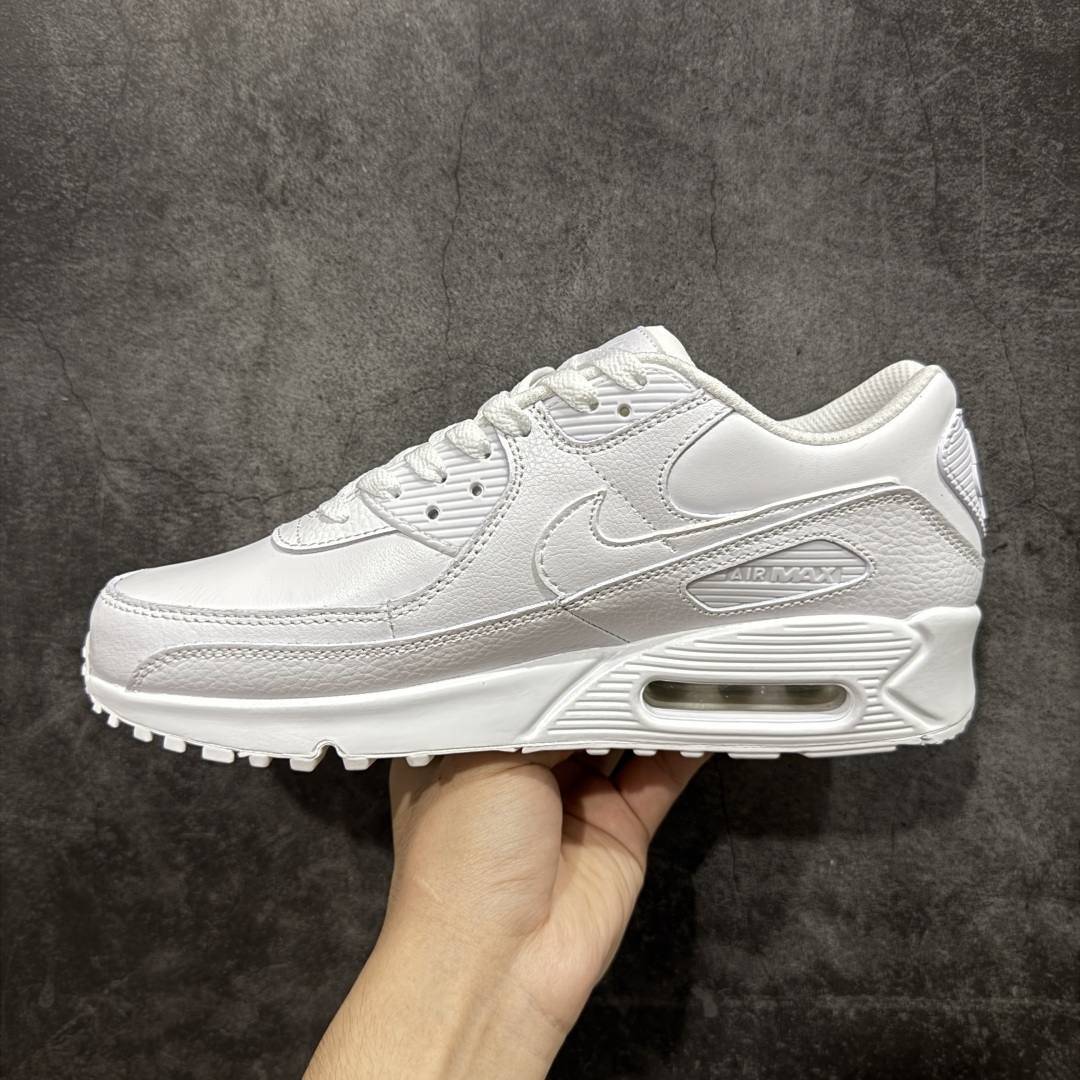 【纯原】Nike Air Max 90 Leather 舒适时尚减震耐磨透气 低帮 气垫 休闲跑步鞋 男