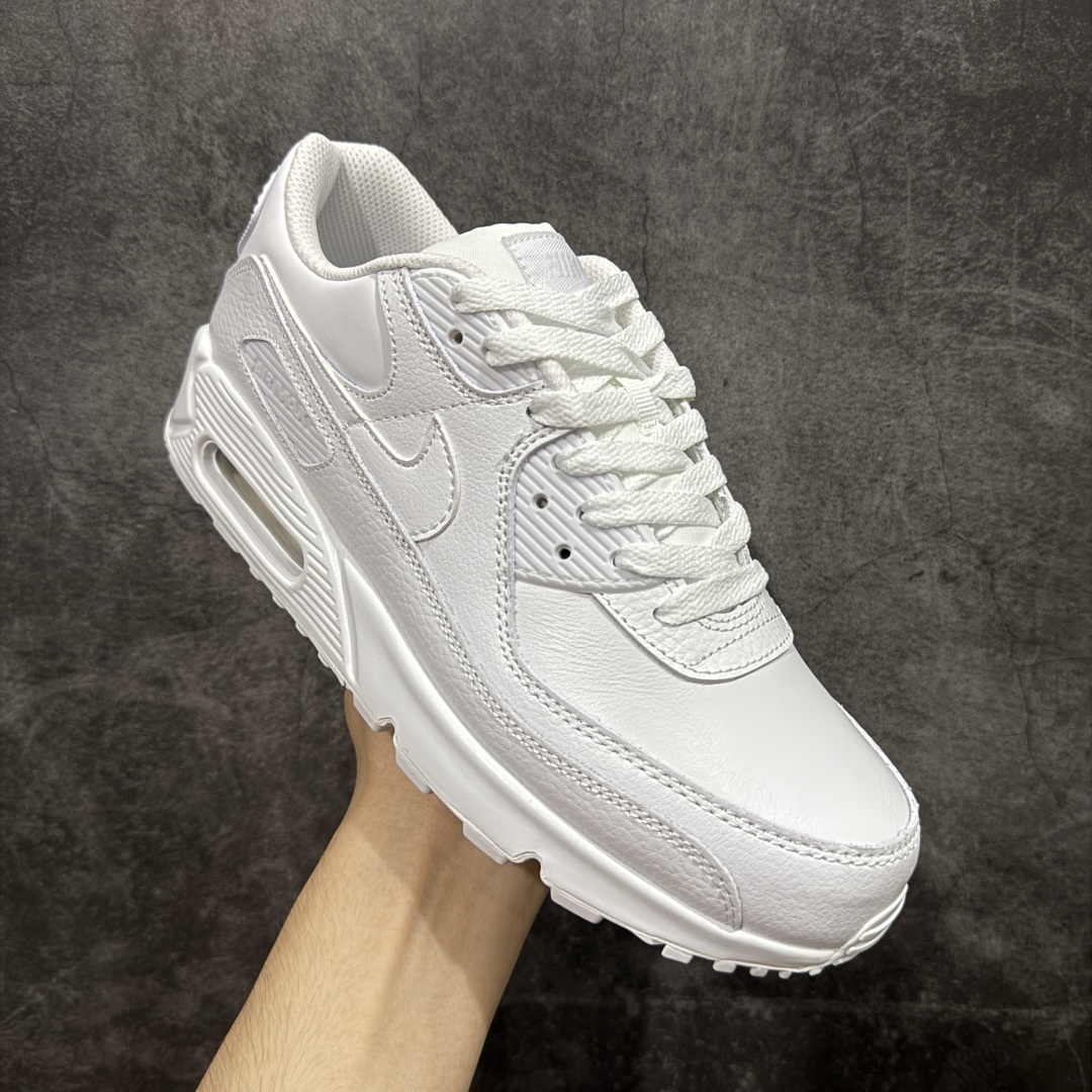 【纯原】Nike Air Max 90 Leather 舒适时尚减震耐磨透气 低帮 气垫 休闲跑步鞋 男