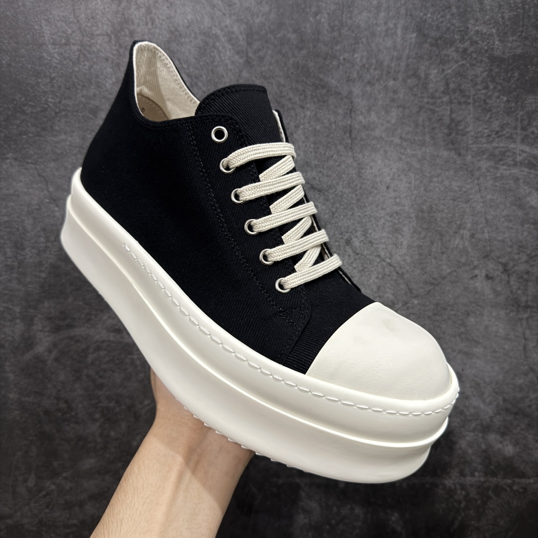 图片[3]-【莞产G版】帆布大匡威RO / Rick Owens DRKSHDW 瑞克·欧文斯 大匡威/低帮厚底/ 水洗牛仔帆布 低帮 西瓜头 【皮料】 东莞原厂进口全新2025年新材质““水洗牛仔斜纹帆布” 【鞋带】 鞋带采用水染定织法工艺，高密度之下，透出光泽感！ 【鞋头】软糯，轻轻按压有牛皮细细的纹理质感！ 【鞋底】TPU大底奶香味！硬度、肤感一比一！鞋底logo钢印清晰正确！ 【鞋垫】独家私人开模压印！牛皮贴面，双层复合！ 【尺码】 ：36 37 38 39 40 41 42 43 44 45 46！-选品中心