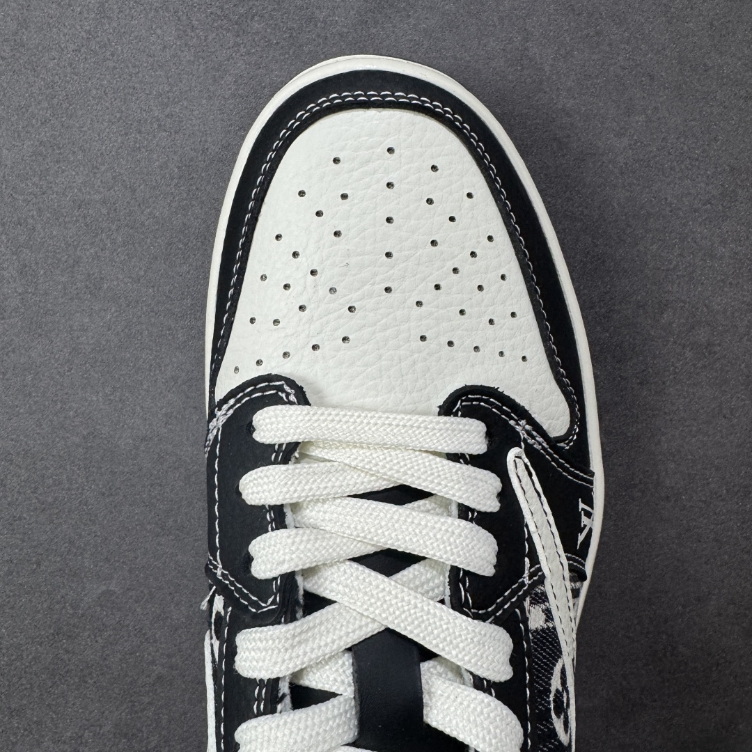 图片[8]-【定制版】LV × AJ1倒钩低帮白黑牛仔 高端定制联名 大厂纯原品质出货 清洁度 电绣工艺 皮料切割干净无任何毛边 细节完美 货号：SC0601-052 尺码：36 36.5 37.5 38 38.5 39 40 40.5 41 42 42.5 43 44 44.5 45 编码：HXSB330340-选品中心