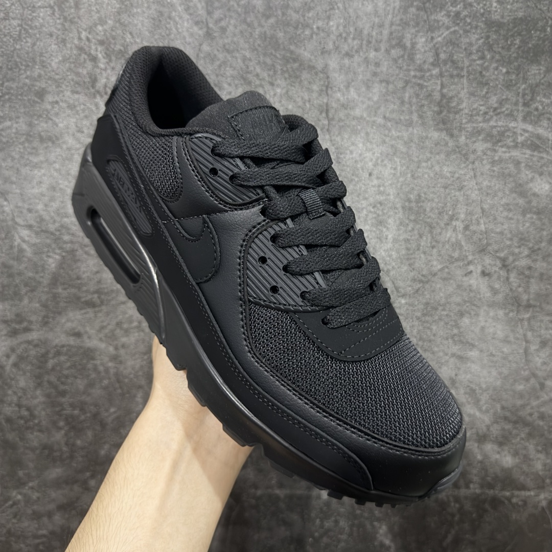 【纯原】Nike Air Max 90 舒适 复古 合成革减震防滑透气 低帮 休闲跑步鞋 黑色 CN84