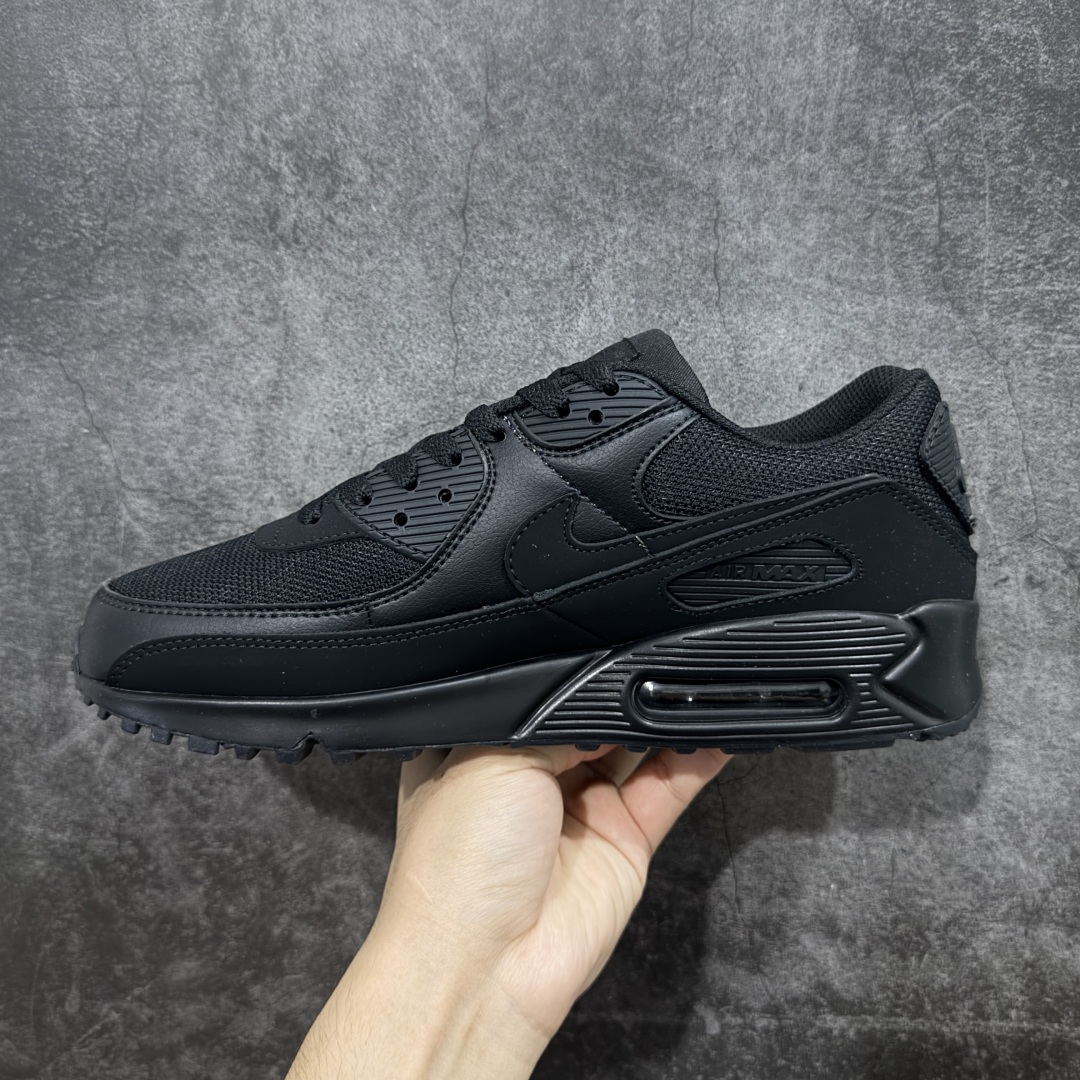 【纯原】Nike Air Max 90 舒适 复古 合成革减震防滑透气 低帮 休闲跑步鞋 黑色 CN84