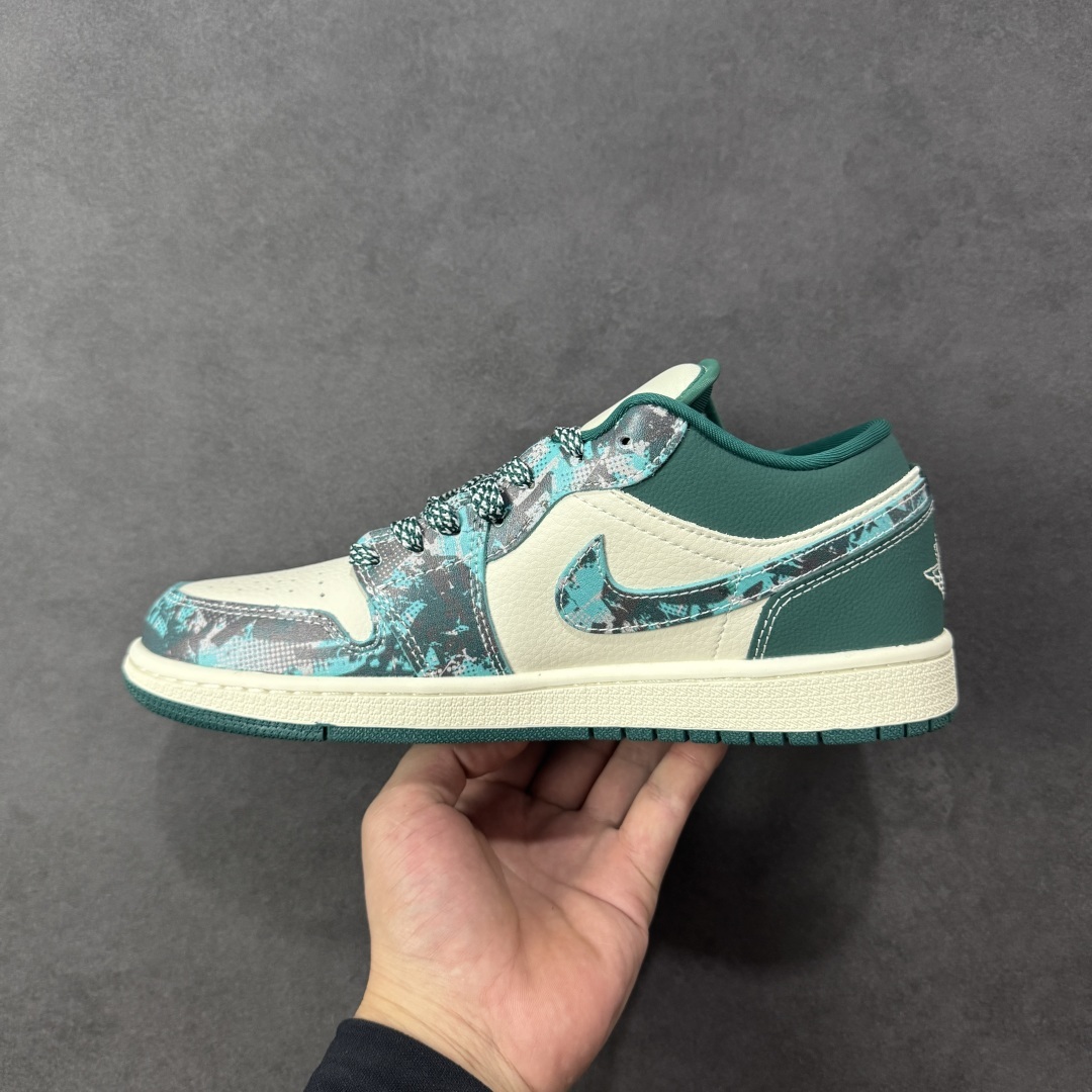 【纯原】Stussy x Air Jordan 1 Low 斯图西 x AJ1 低帮 绿白色 AJ1 乔