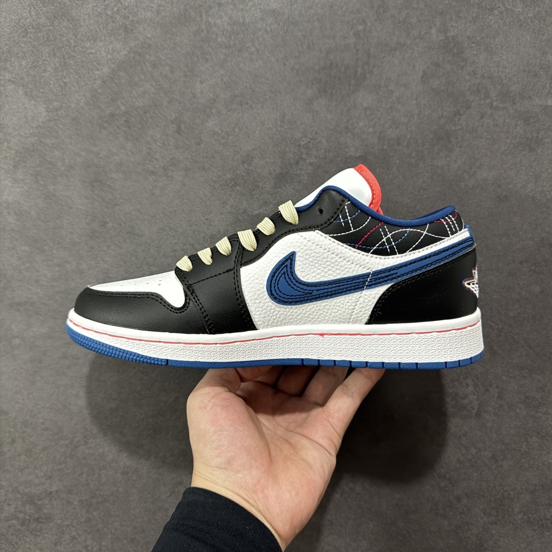 【纯原】Air Jordan 1 Low 低帮 黑蓝刺子绣 AJ1 乔丹1代 aj1 乔1 低邦 白黑蓝