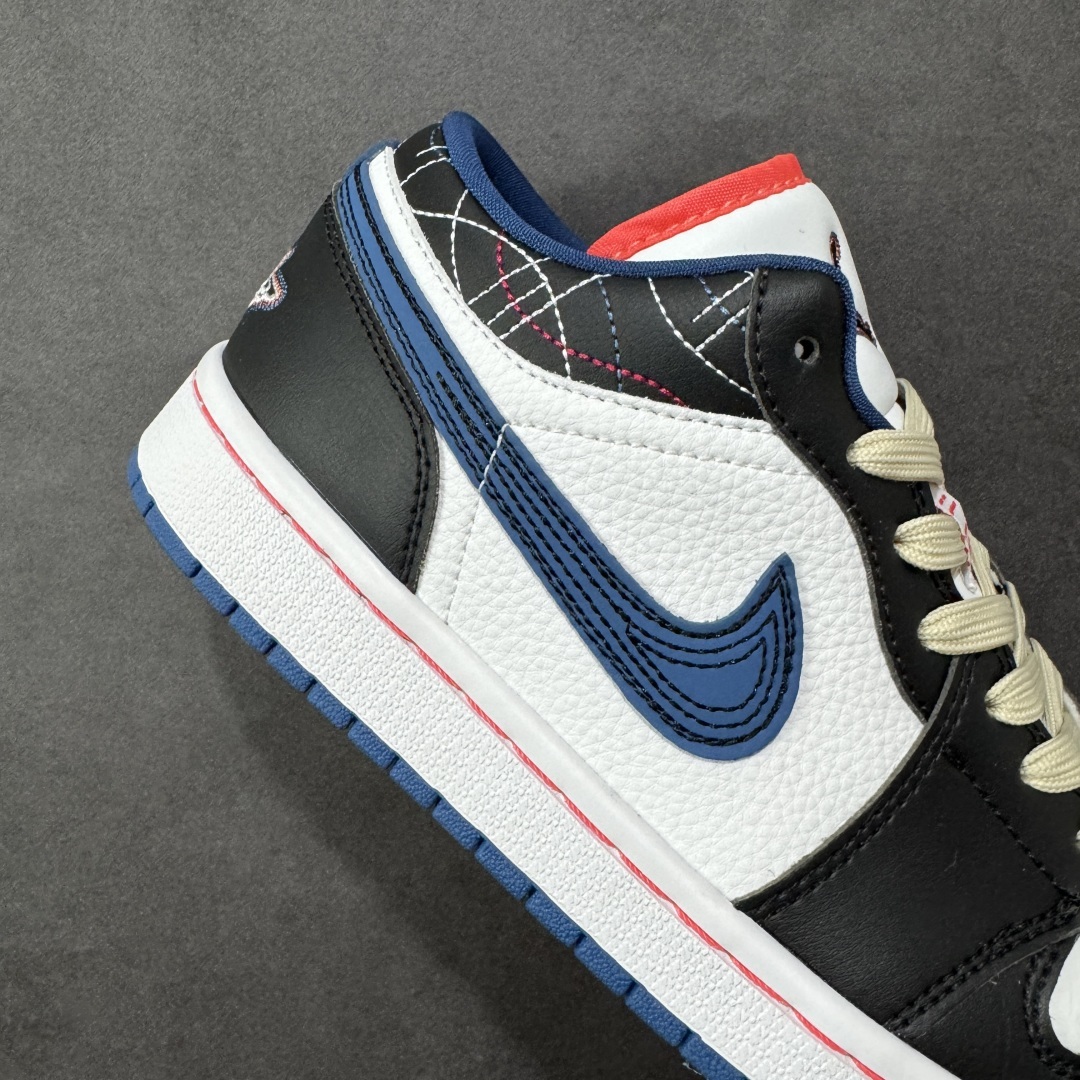 【纯原】Air Jordan 1 Low 低帮 黑蓝刺子绣 AJ1 乔丹1代 aj1 乔1 低邦 白黑蓝