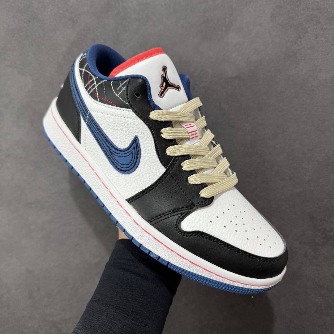 【纯原】Air Jordan 1 Low 低帮 黑蓝刺子绣 AJ1 乔丹1代 aj1 乔1 低邦 白黑蓝