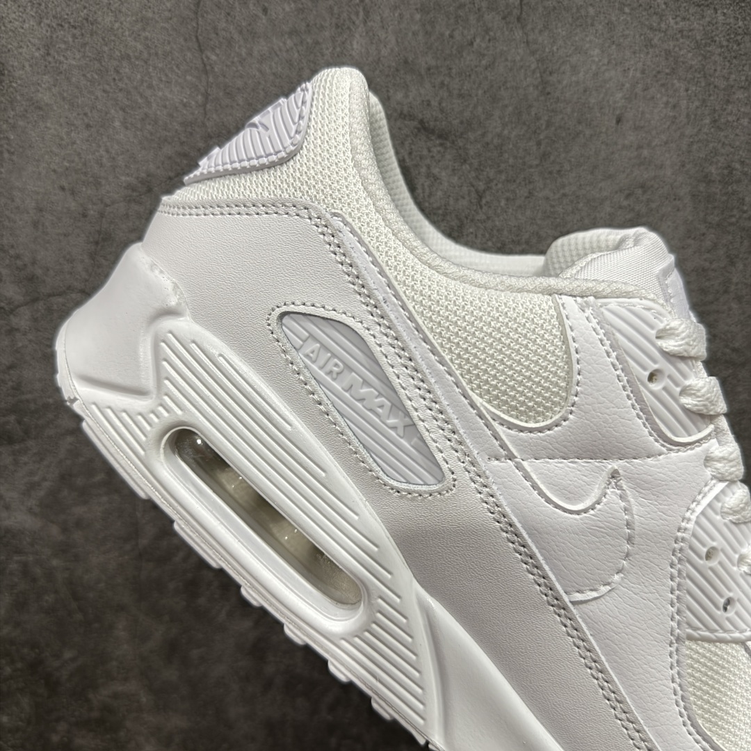 【纯原】Nike Air Max 90 舒适 复古 合成革减震防滑透气 低帮 休闲跑步鞋 纯白色 CN8