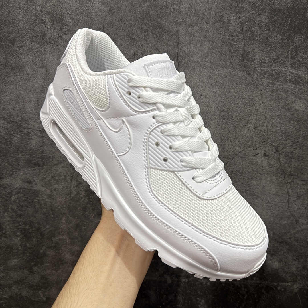 【纯原】Nike Air Max 90 舒适 复古 合成革减震防滑透气 低帮 休闲跑步鞋 纯白色 CN8