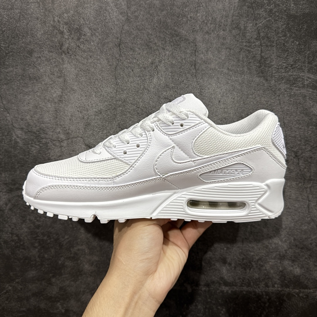 【纯原】Nike Air Max 90 舒适 复古 合成革减震防滑透气 低帮 休闲跑步鞋 纯白色 CN8