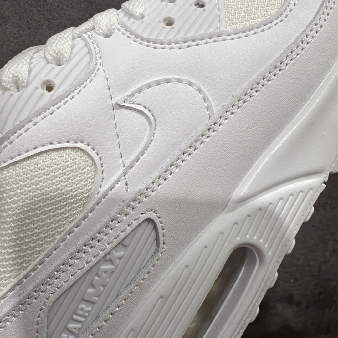【纯原】Nike Air Max 90 舒适 复古 合成革减震防滑透气 低帮 休闲跑步鞋 纯白色 CN8