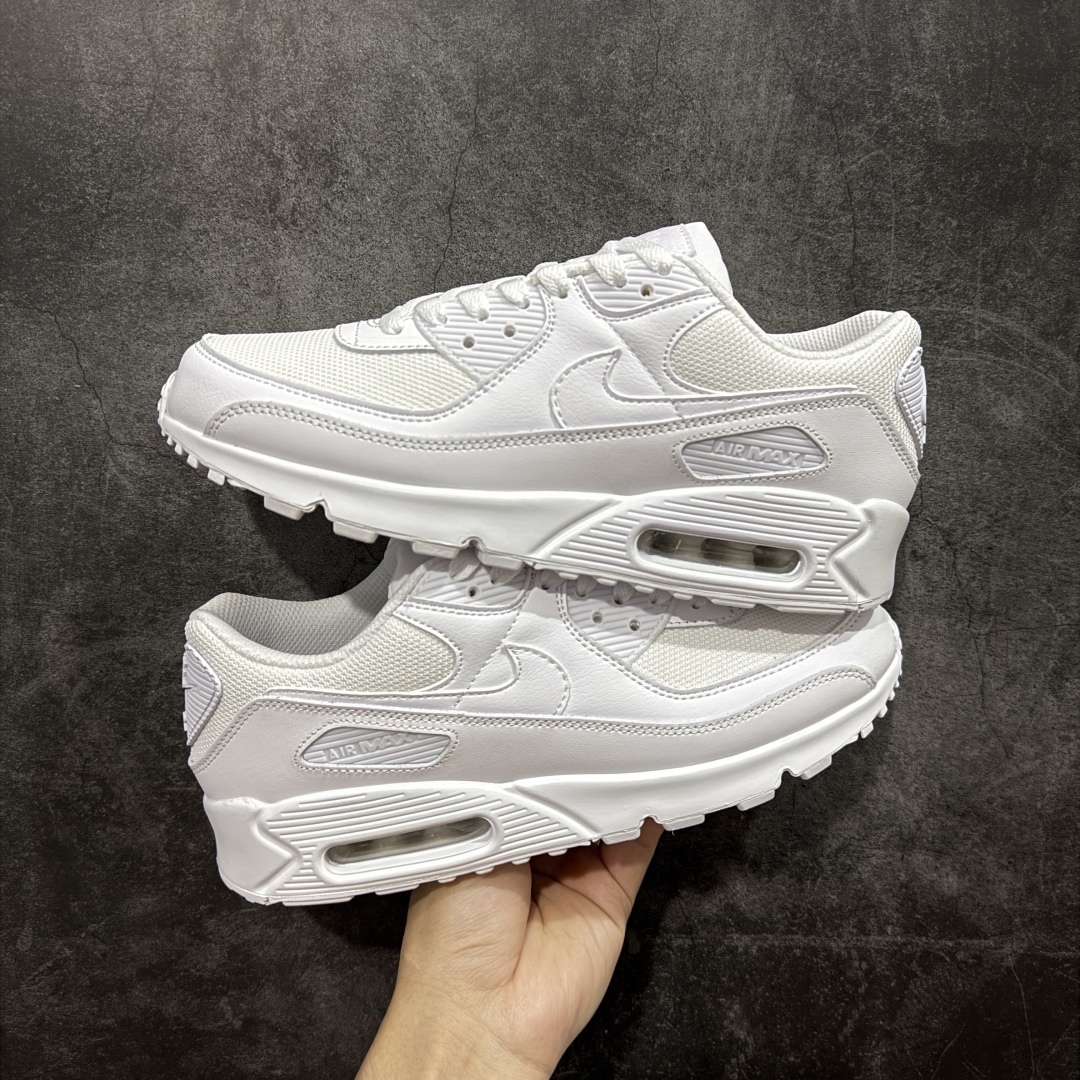 【纯原】Nike Air Max 90 舒适 复古 合成革减震防滑透气 低帮 休闲跑步鞋 纯白色 CN8