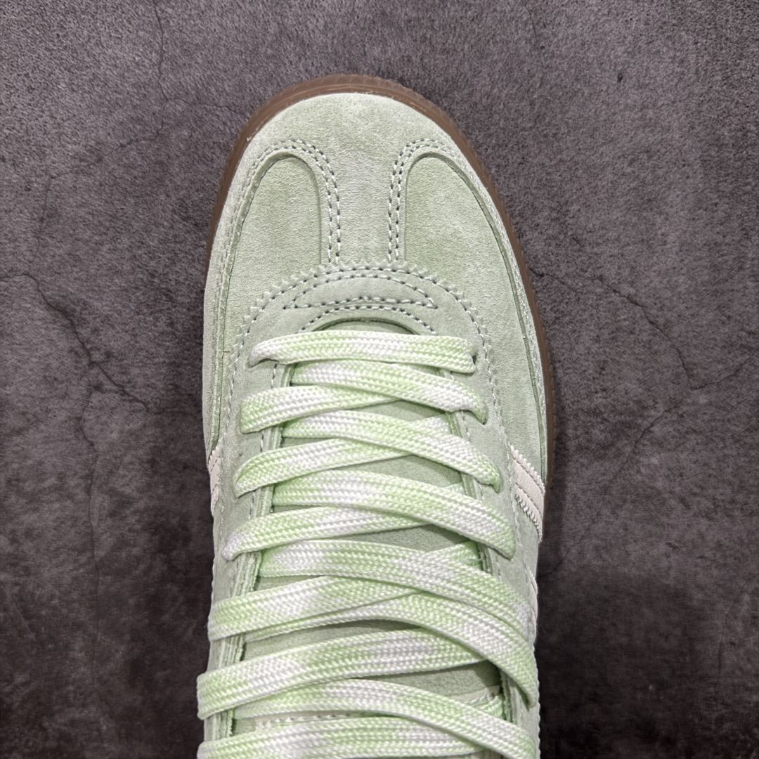【纯原】Adidas Handball Spezial 阿迪达斯经典款牛皮复古休闲板鞋 绿白生胶 KI5