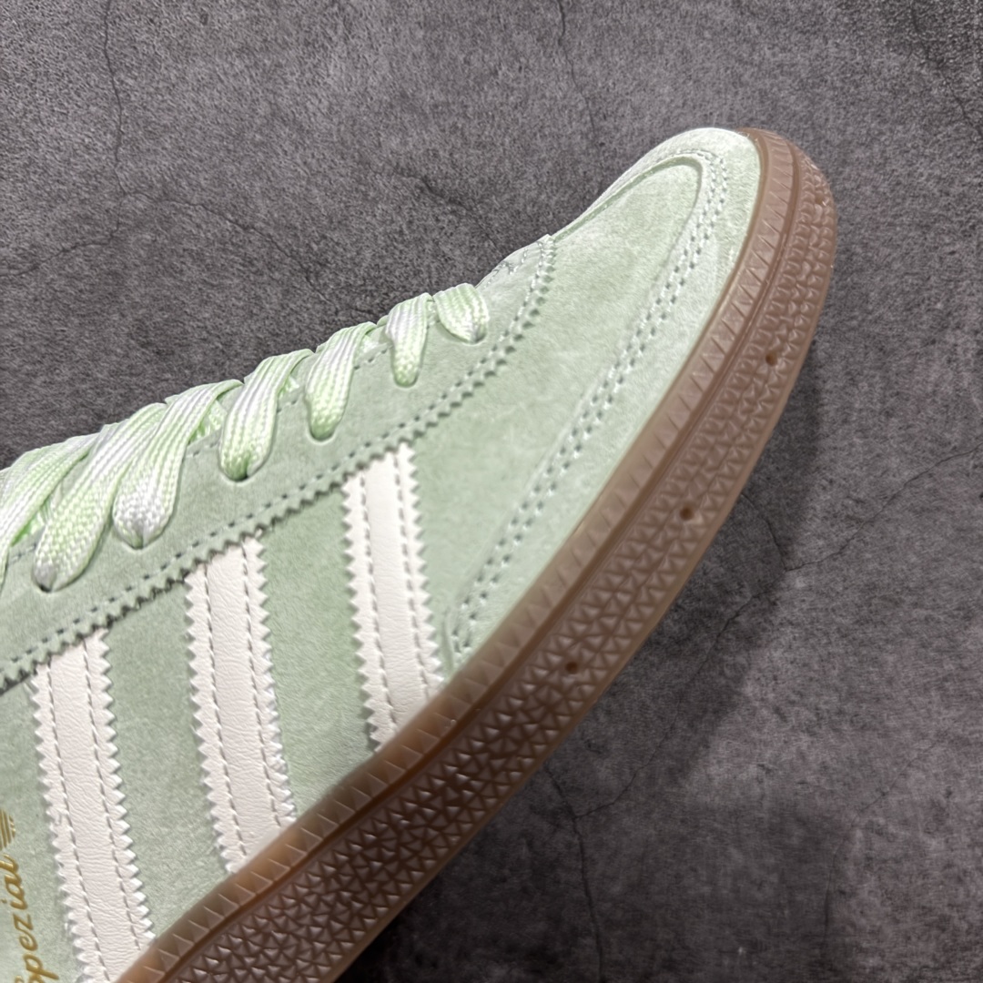 【纯原】Adidas Handball Spezial 阿迪达斯经典款牛皮复古休闲板鞋 绿白生胶 KI5