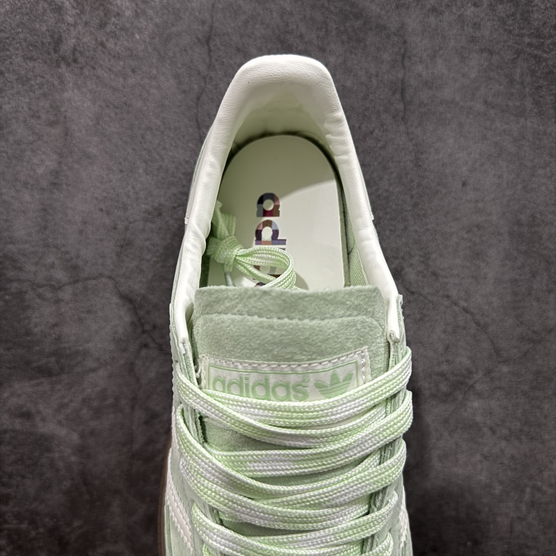 【纯原】Adidas Handball Spezial 阿迪达斯经典款牛皮复古休闲板鞋 绿白生胶 KI5