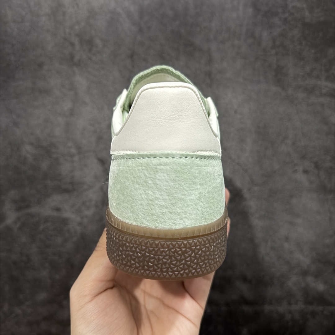 【纯原】Adidas Handball Spezial 阿迪达斯经典款牛皮复古休闲板鞋 绿白生胶 KI5