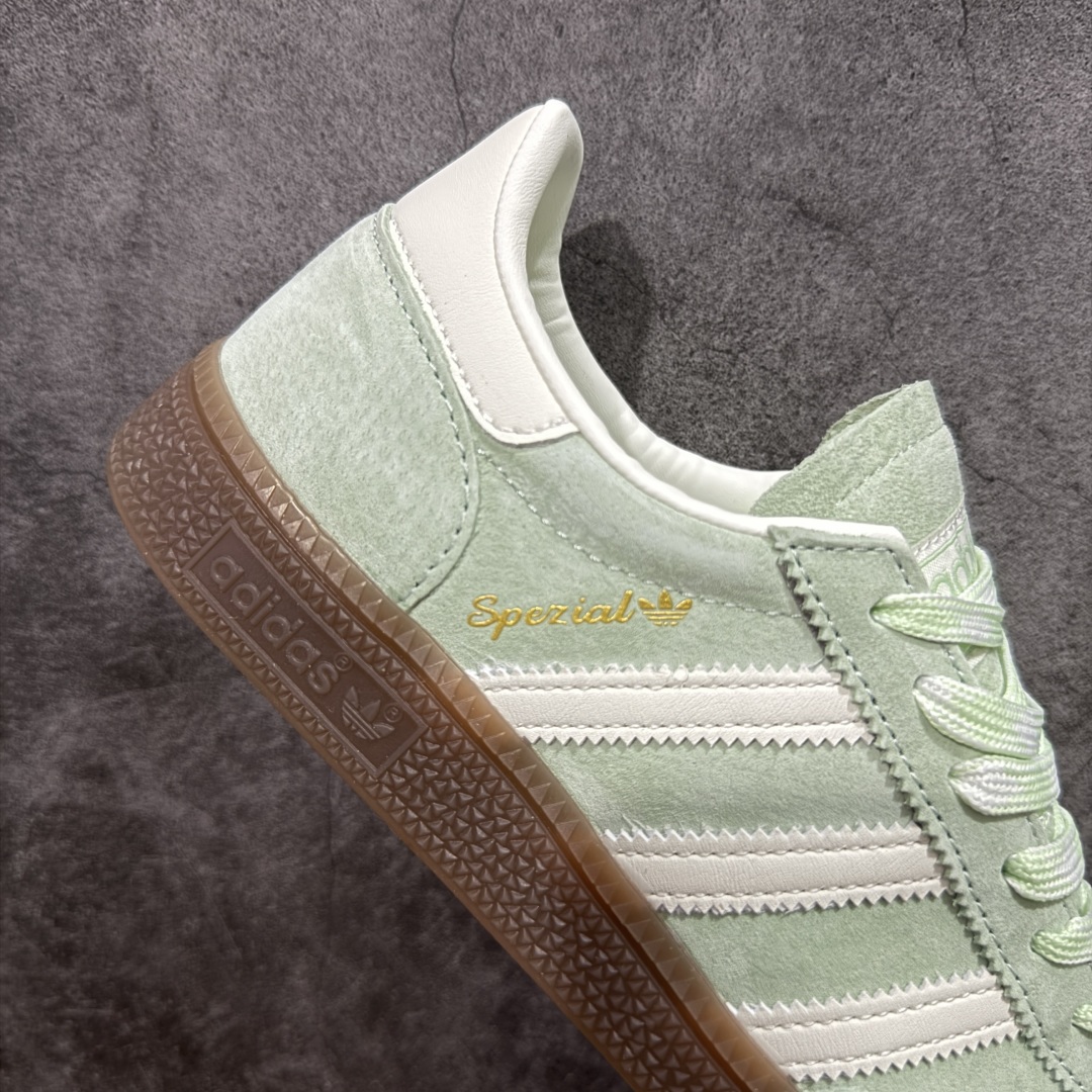 【纯原】Adidas Handball Spezial 阿迪达斯经典款牛皮复古休闲板鞋 绿白生胶 KI5