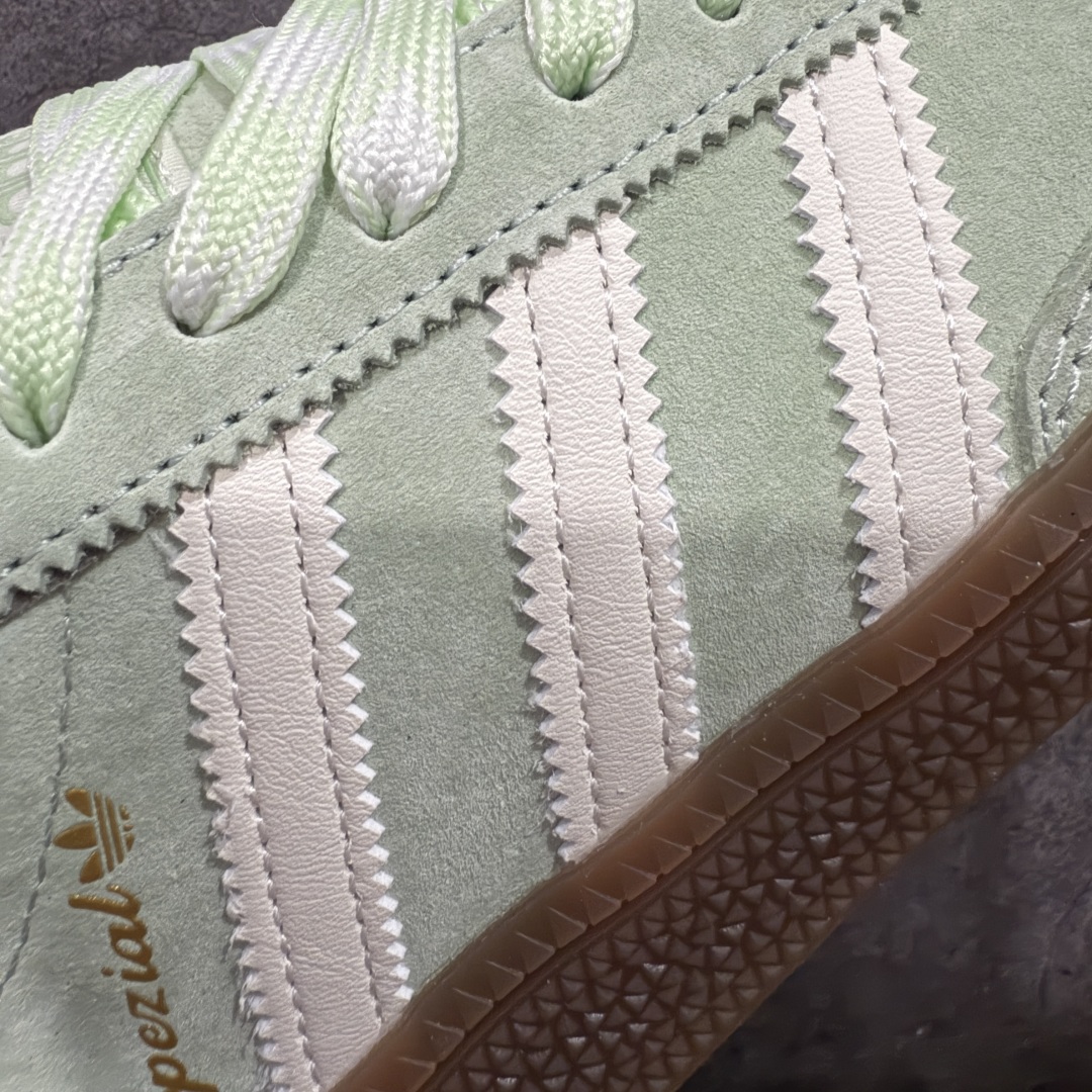 【纯原】Adidas Handball Spezial 阿迪达斯经典款牛皮复古休闲板鞋 绿白生胶 KI5