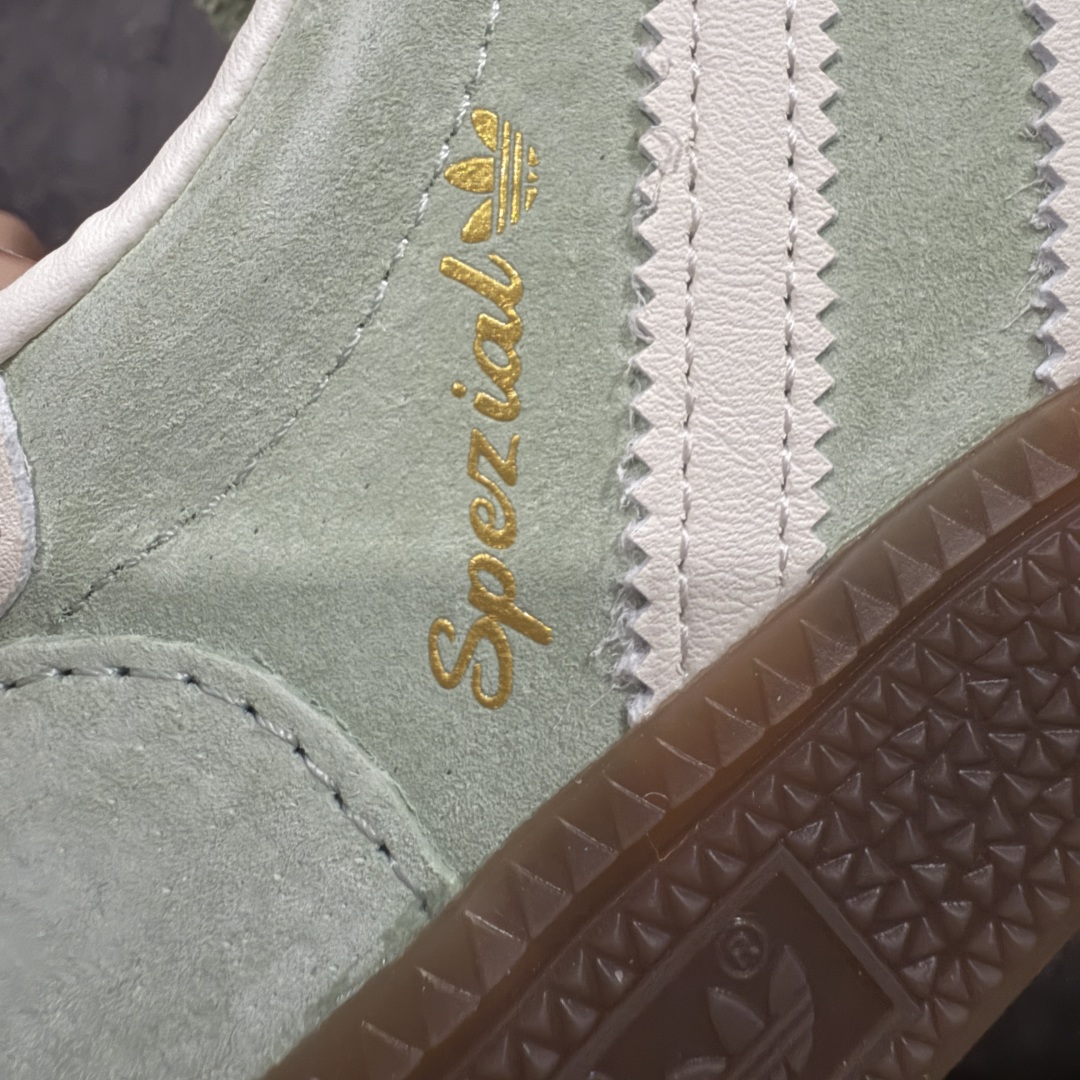 【纯原】Adidas Handball Spezial 阿迪达斯经典款牛皮复古休闲板鞋 绿白生胶 KI5