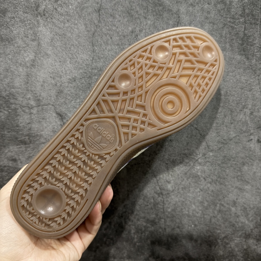 【纯原】Adidas Handball Spezial 阿迪达斯经典款牛皮复古休闲板鞋 紫白生胶 KI5