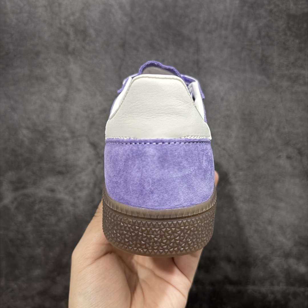 【纯原】Adidas Handball Spezial 阿迪达斯经典款牛皮复古休闲板鞋 紫白生胶 KI5
