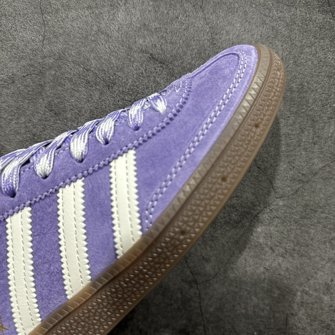 【纯原】Adidas Handball Spezial 阿迪达斯经典款牛皮复古休闲板鞋 紫白生胶 KI5